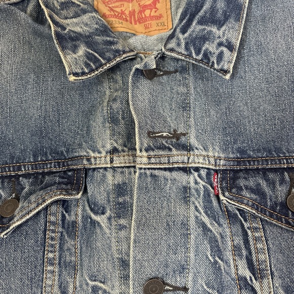 Levis Jacket Mens 2XL XXL Blue Denim Trucker Cotton Button Western 72334 - Picture 4 of 7